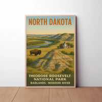 Vintage Theodore Roosevelt National Park Poster PosterGoat