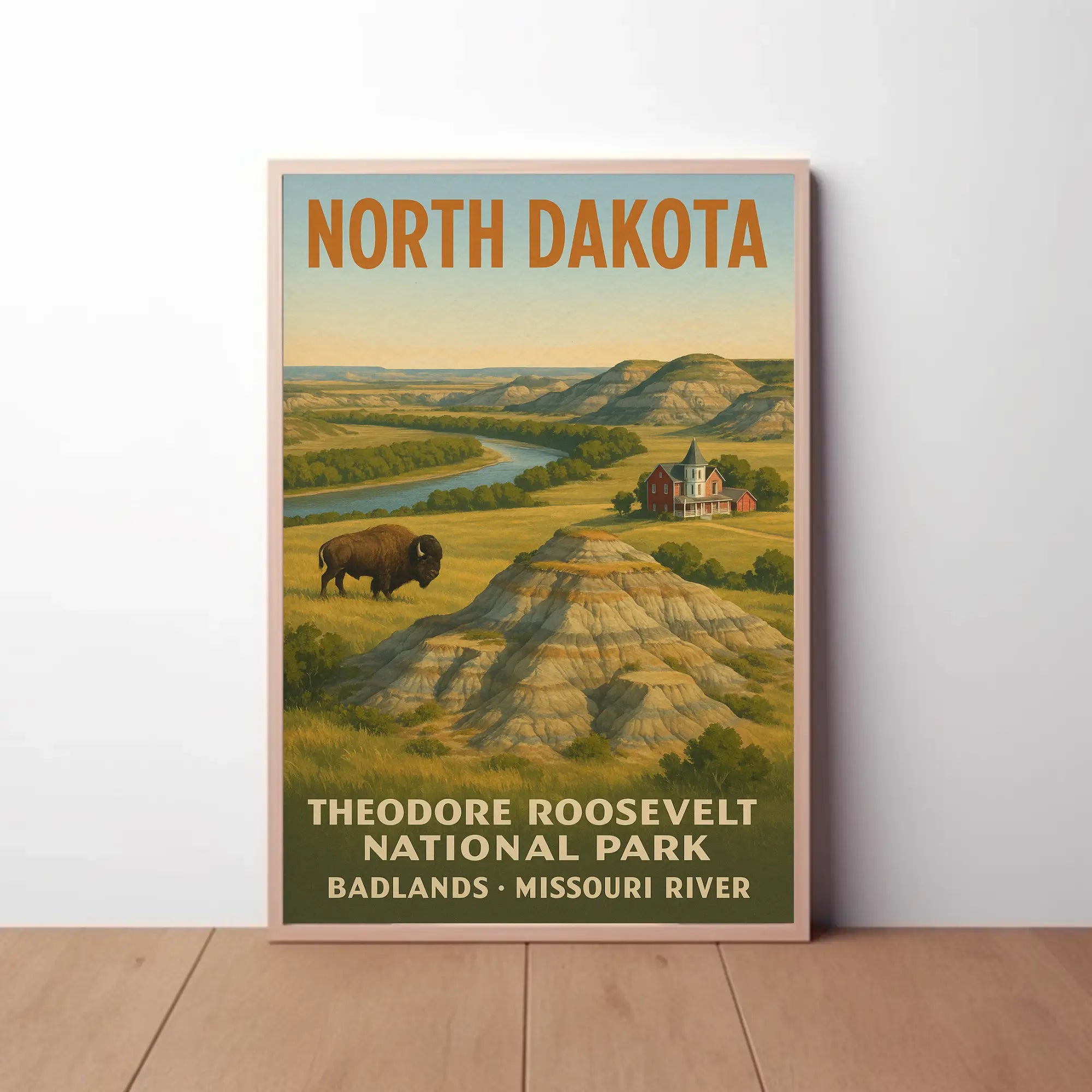 Vintage Theodore Roosevelt National Park Poster PosterGoat