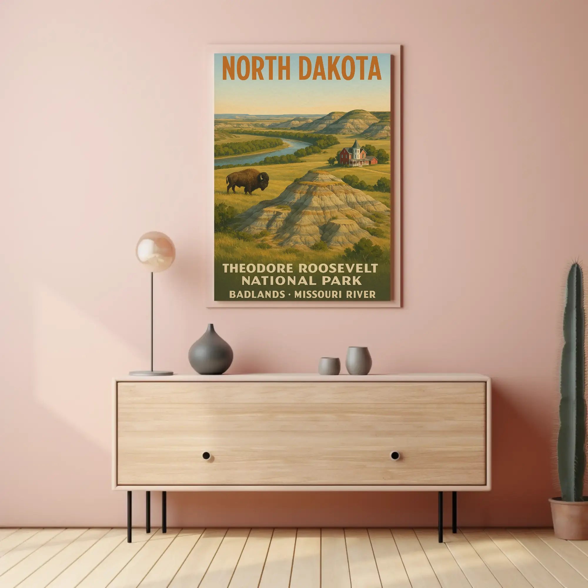 Vintage Theodore Roosevelt National Park Poster PosterGoat