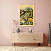Vintage Train Travel to Washington D.C. Travel Poster PosterGoat