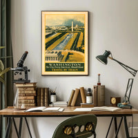 Vintage Train Travel to Washington D.C. Travel Poster PosterGoat