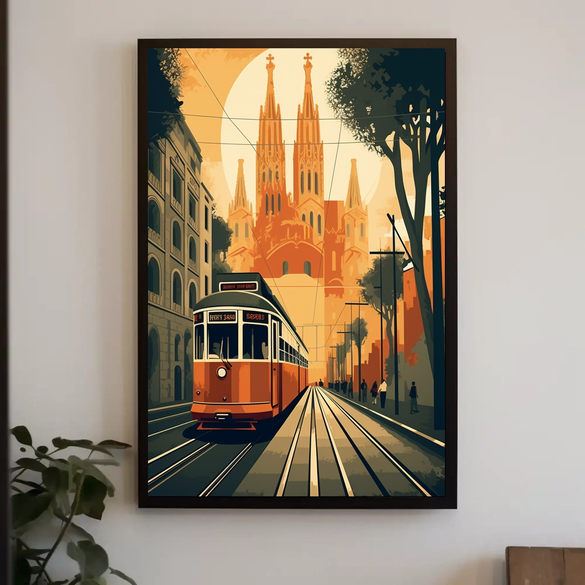 Vintage Tram Journey: European City Travel Poster PosterGoat