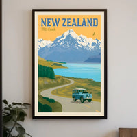 Vintage Travel Poster: Mt. Cook New Zealand Adventure PosterGoat