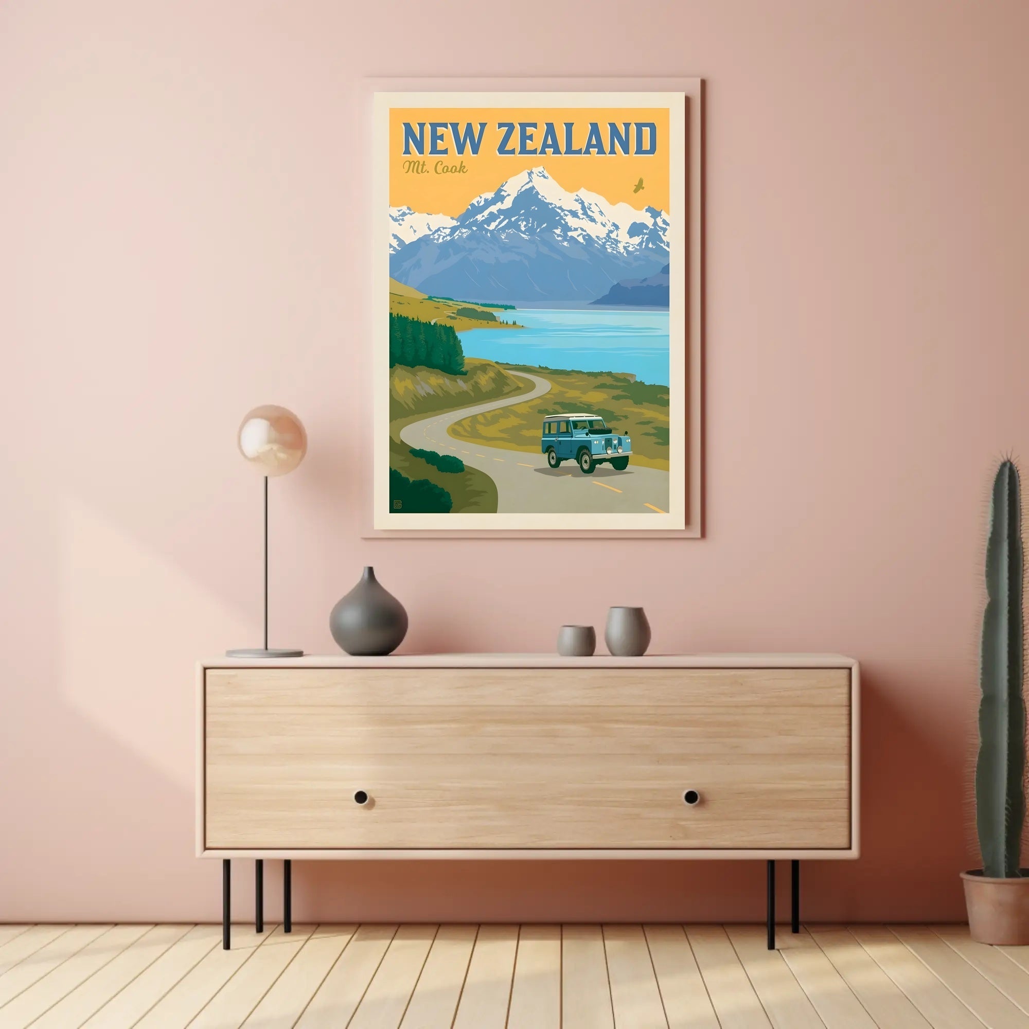 Vintage Travel Poster: Mt. Cook New Zealand Adventure PosterGoat