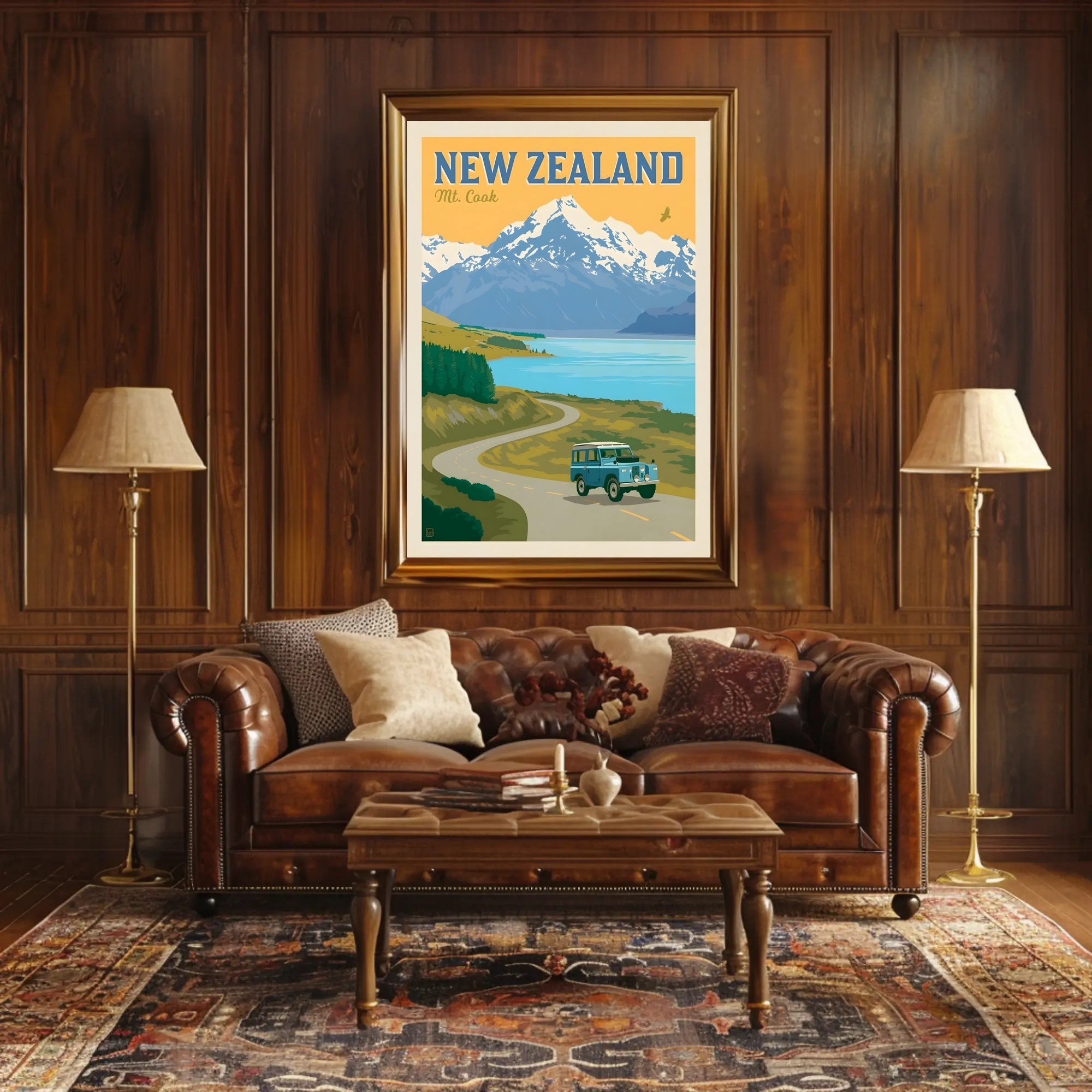 Vintage Travel Poster: Mt. Cook New Zealand Adventure PosterGoat