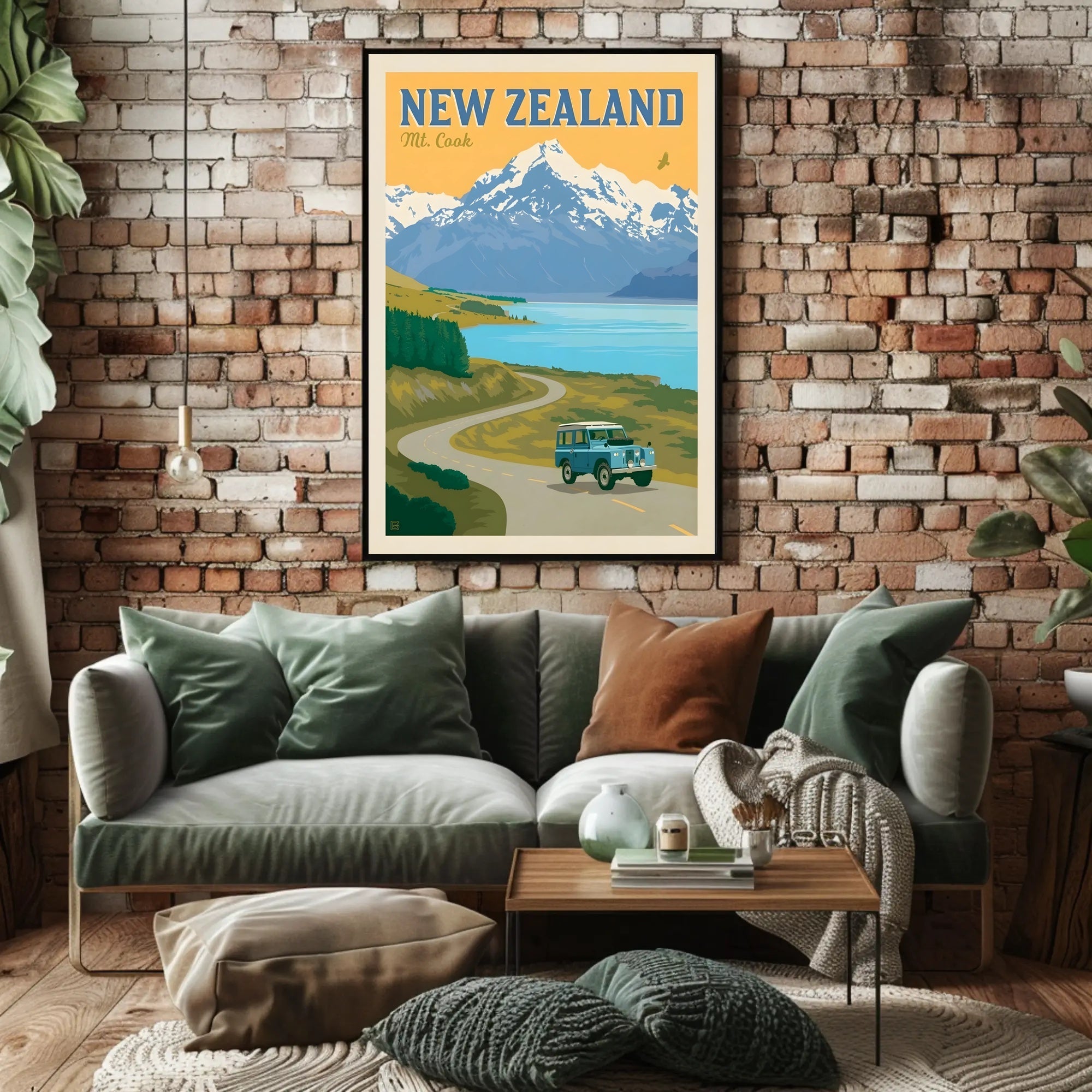 Vintage Travel Poster: Mt. Cook New Zealand Adventure PosterGoat
