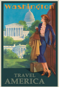Vintage Washington D.C. Travel Adventure - Travel Poster PosterGoat