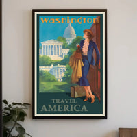 Vintage Washington D.C. Travel Adventure - Travel Poster PosterGoat