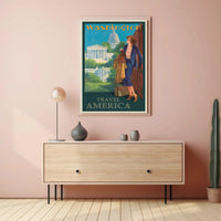 Vintage Washington D.C. Travel Adventure - Travel Poster PosterGoat