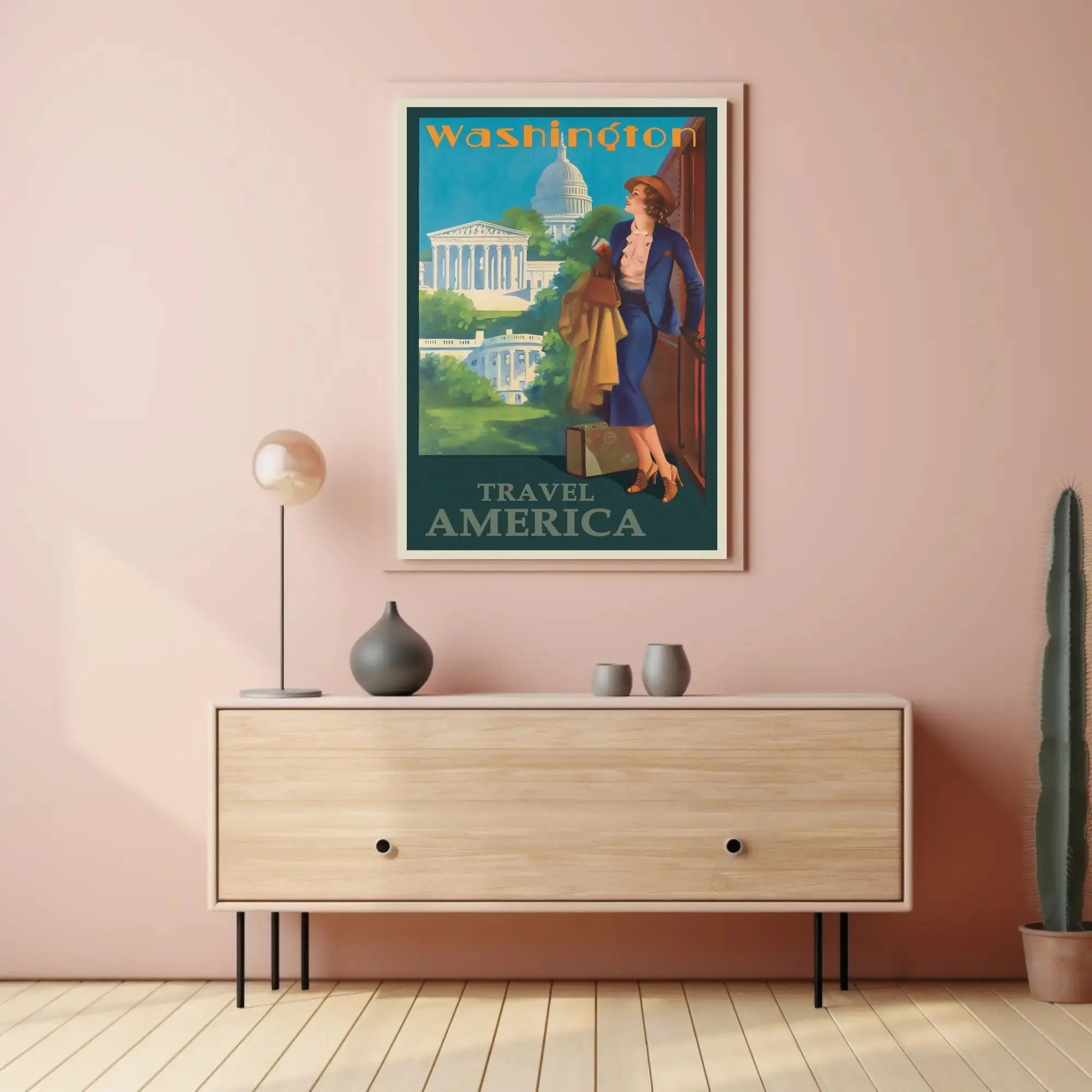Vintage Washington D.C. Travel Adventure - Travel Poster PosterGoat