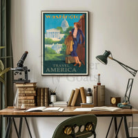 Vintage Washington D.C. Travel Adventure - Travel Poster PosterGoat
