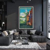 Vintage Washington D.C. Travel Adventure - Travel Poster PosterGoat