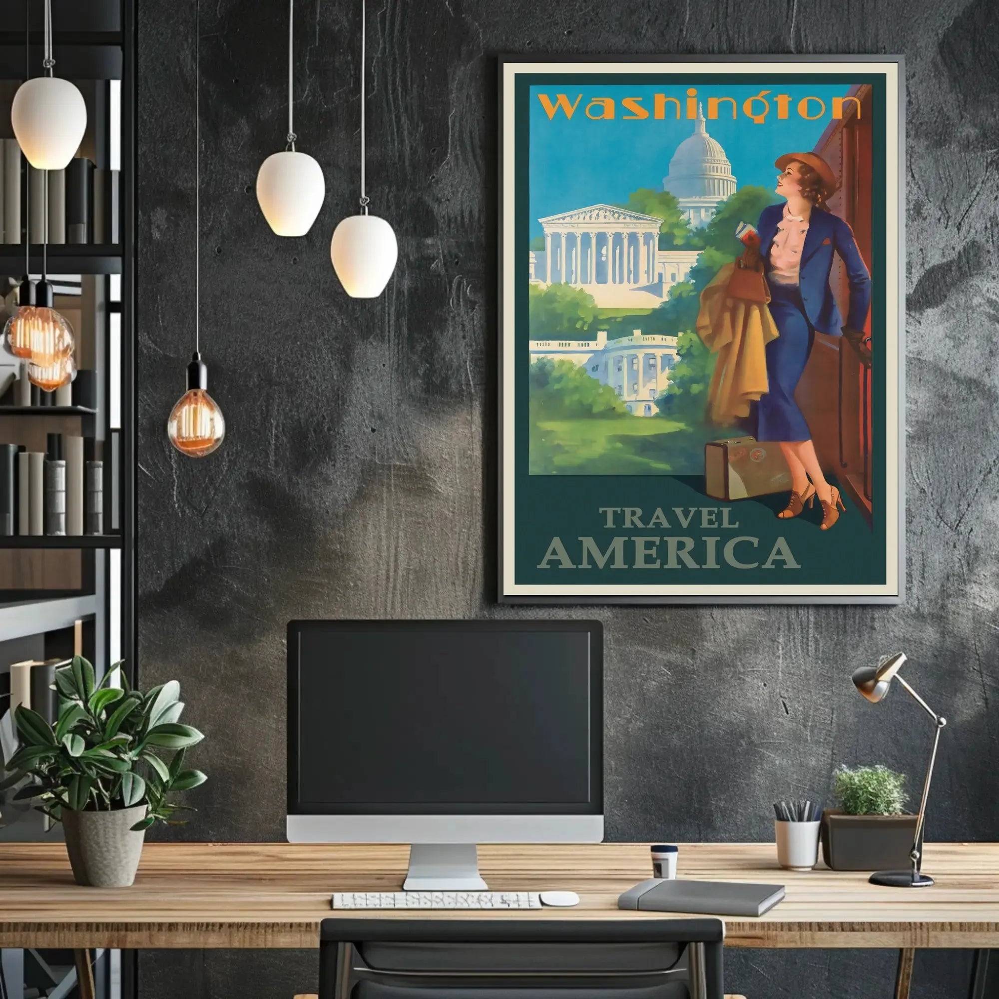 Vintage Washington D.C. Travel Adventure - Travel Poster PosterGoat