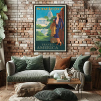 Vintage Washington D.C. Travel Adventure - Travel Poster PosterGoat
