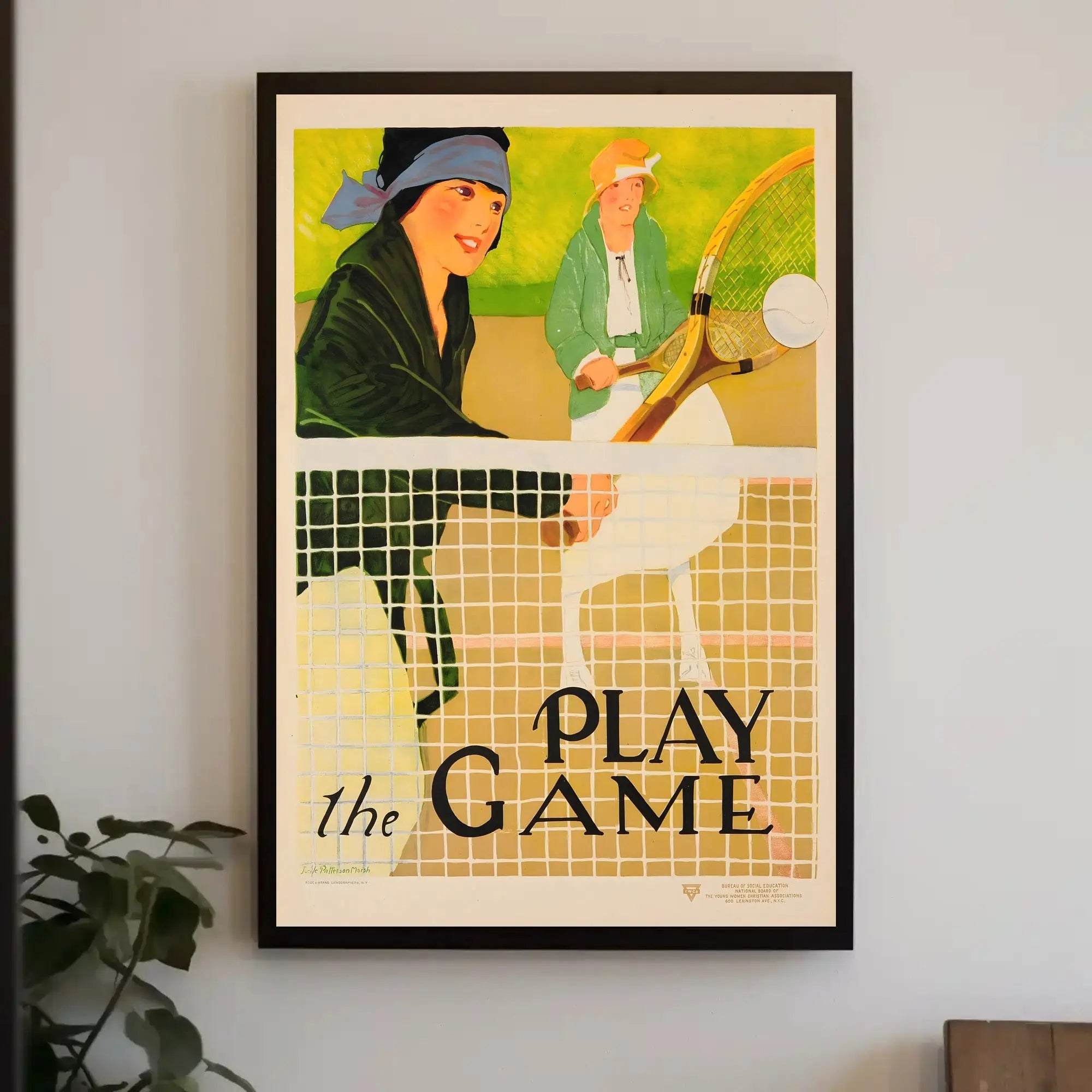 Vintage Women's Tennis Scene Encouragement Sports Poster PosterGoat