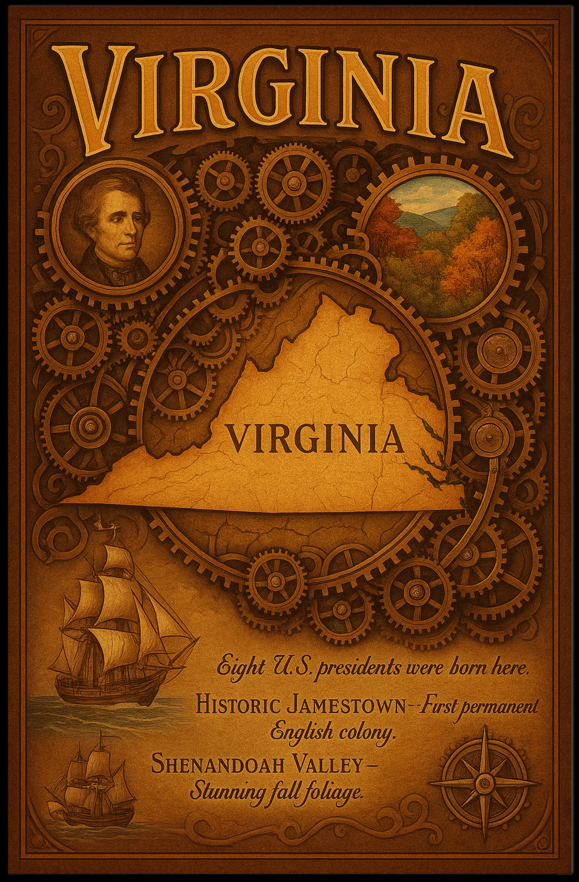 Virginia Birthplace of Presidents Poster PosterGoat