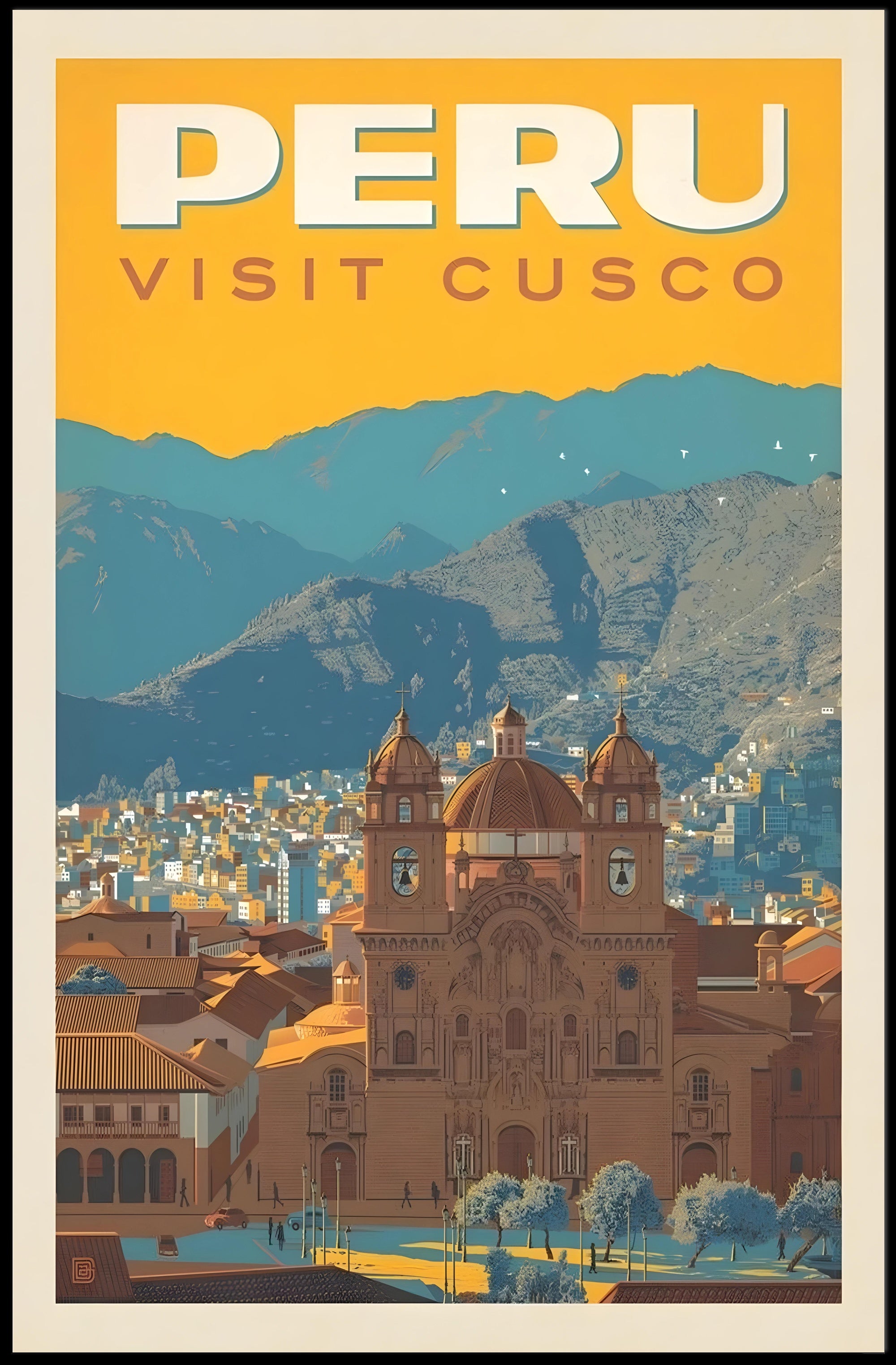 Visit Cusco Peru Vintage Travel Poster PosterGoat