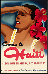 Visit Haiti for Bicentennial Exposition Vintage Travel Poster PosterGoat