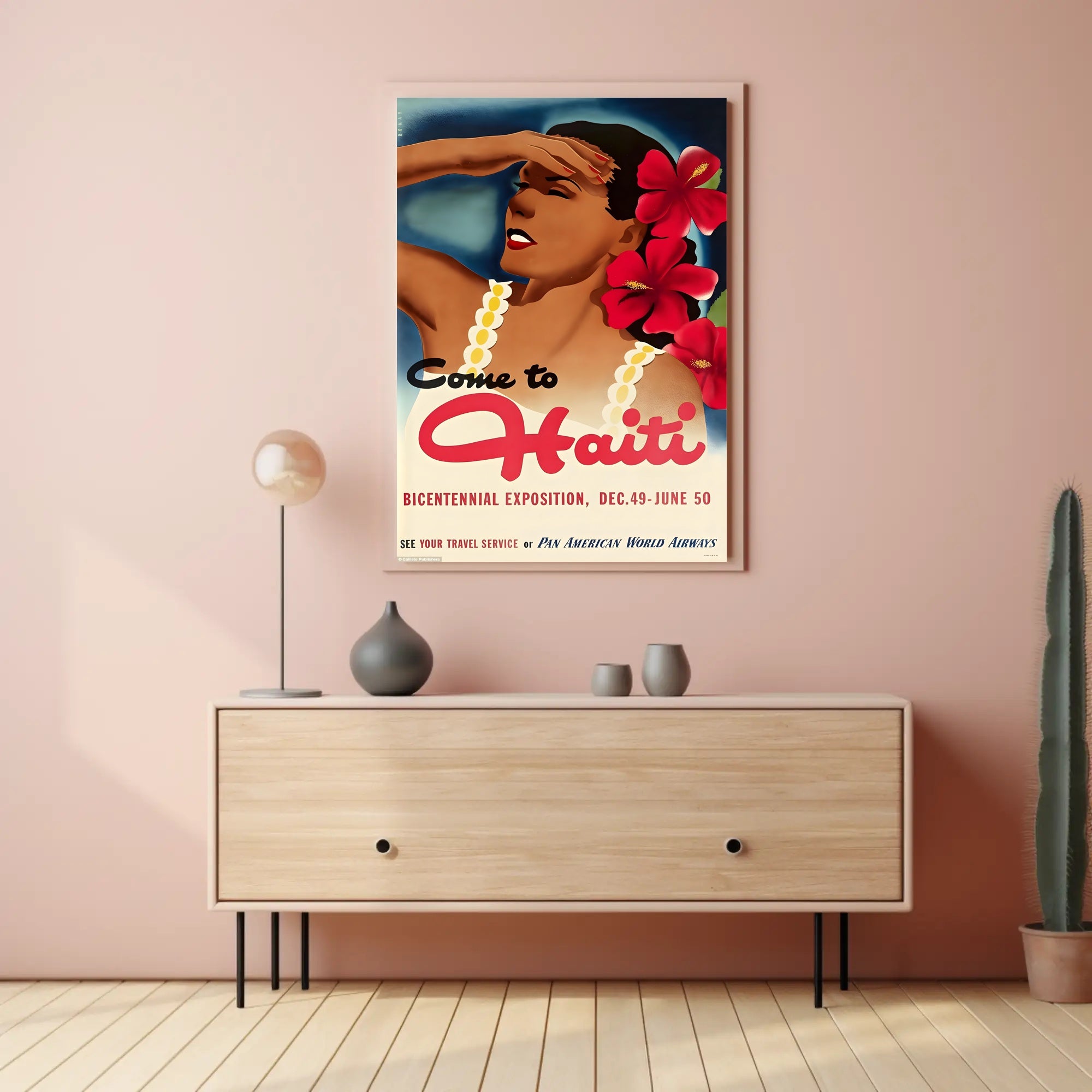 Visit Haiti for Bicentennial Exposition Vintage Travel Poster PosterGoat