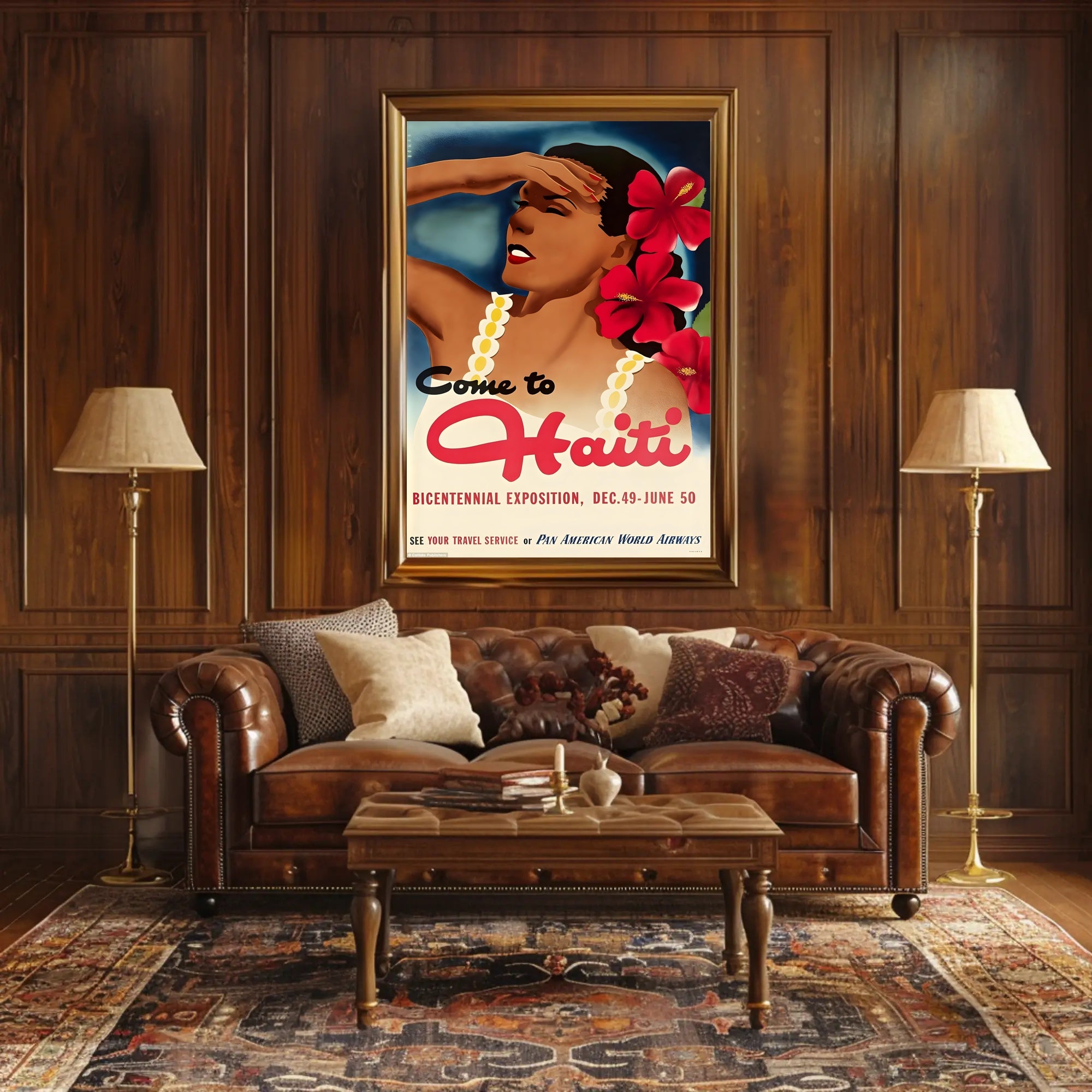 Visit Haiti for Bicentennial Exposition Vintage Travel Poster PosterGoat