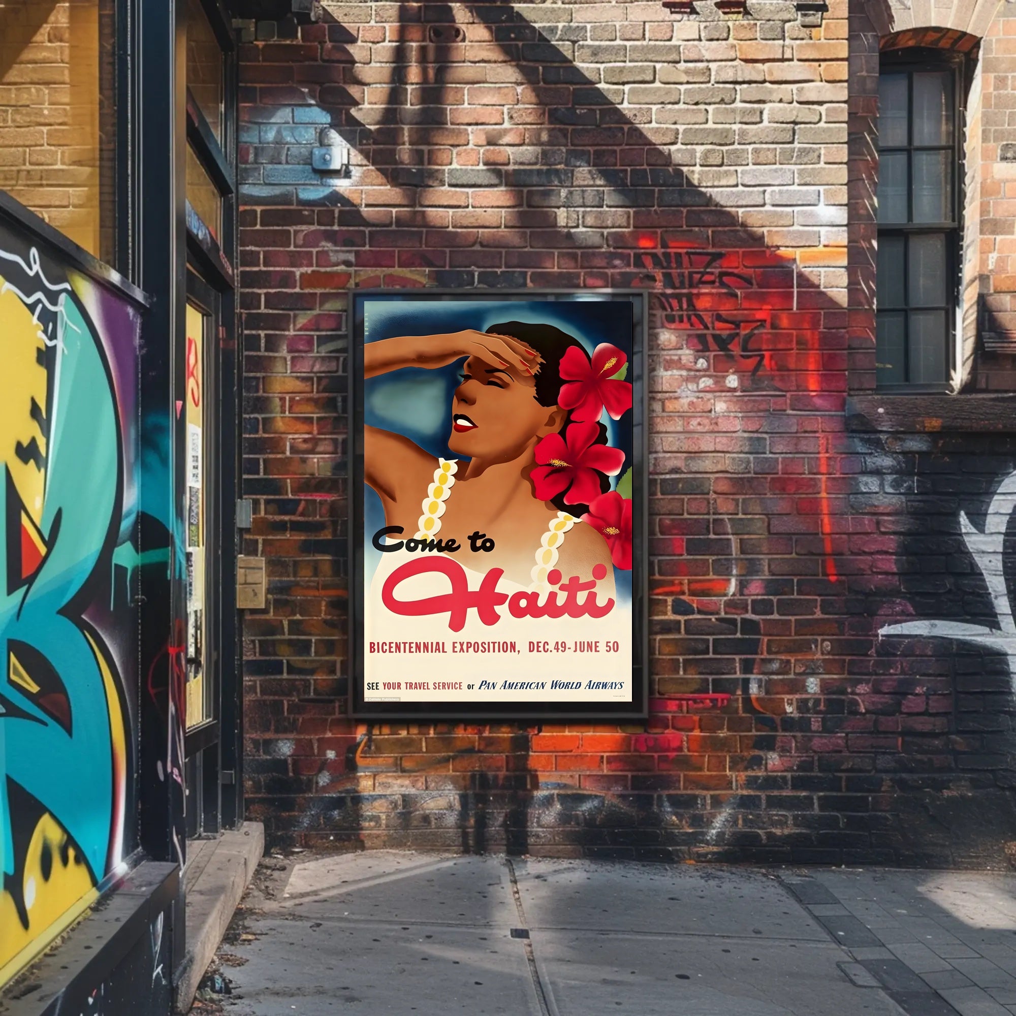 Visit Haiti for Bicentennial Exposition Vintage Travel Poster PosterGoat