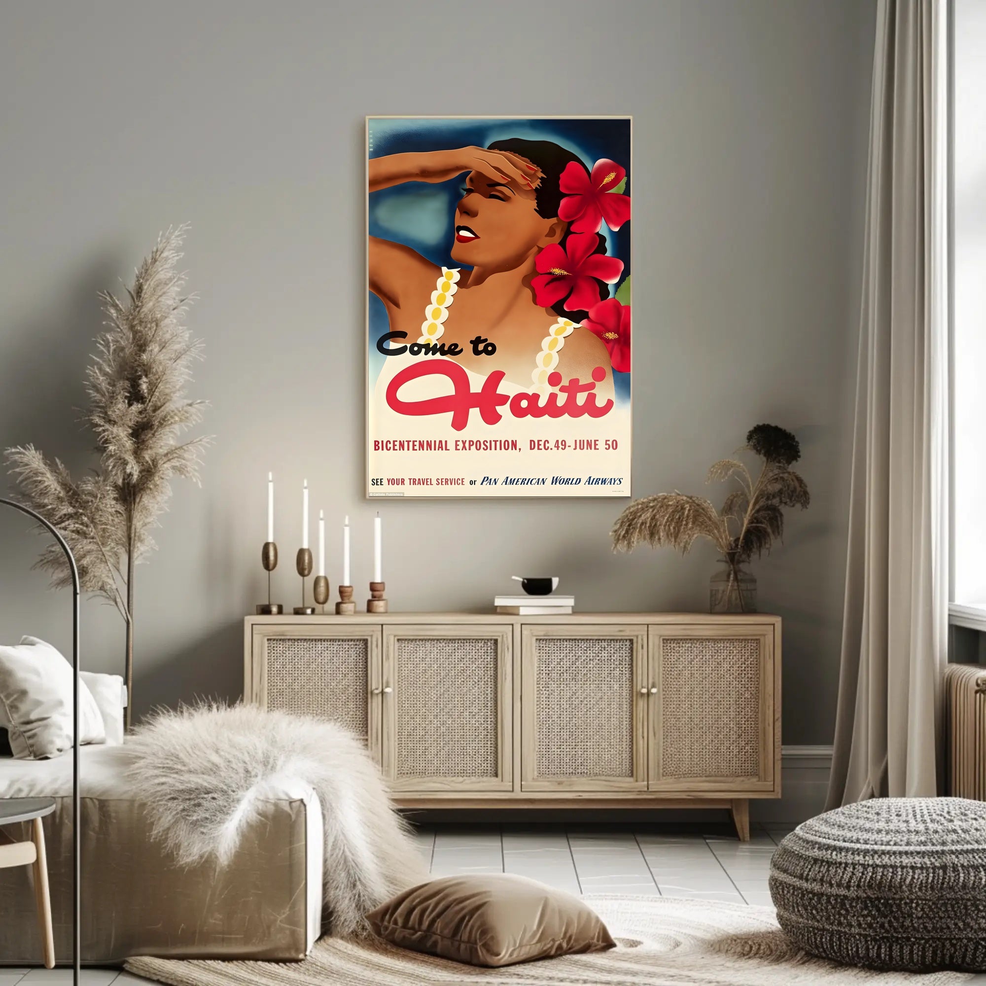 Visit Haiti for Bicentennial Exposition Vintage Travel Poster PosterGoat