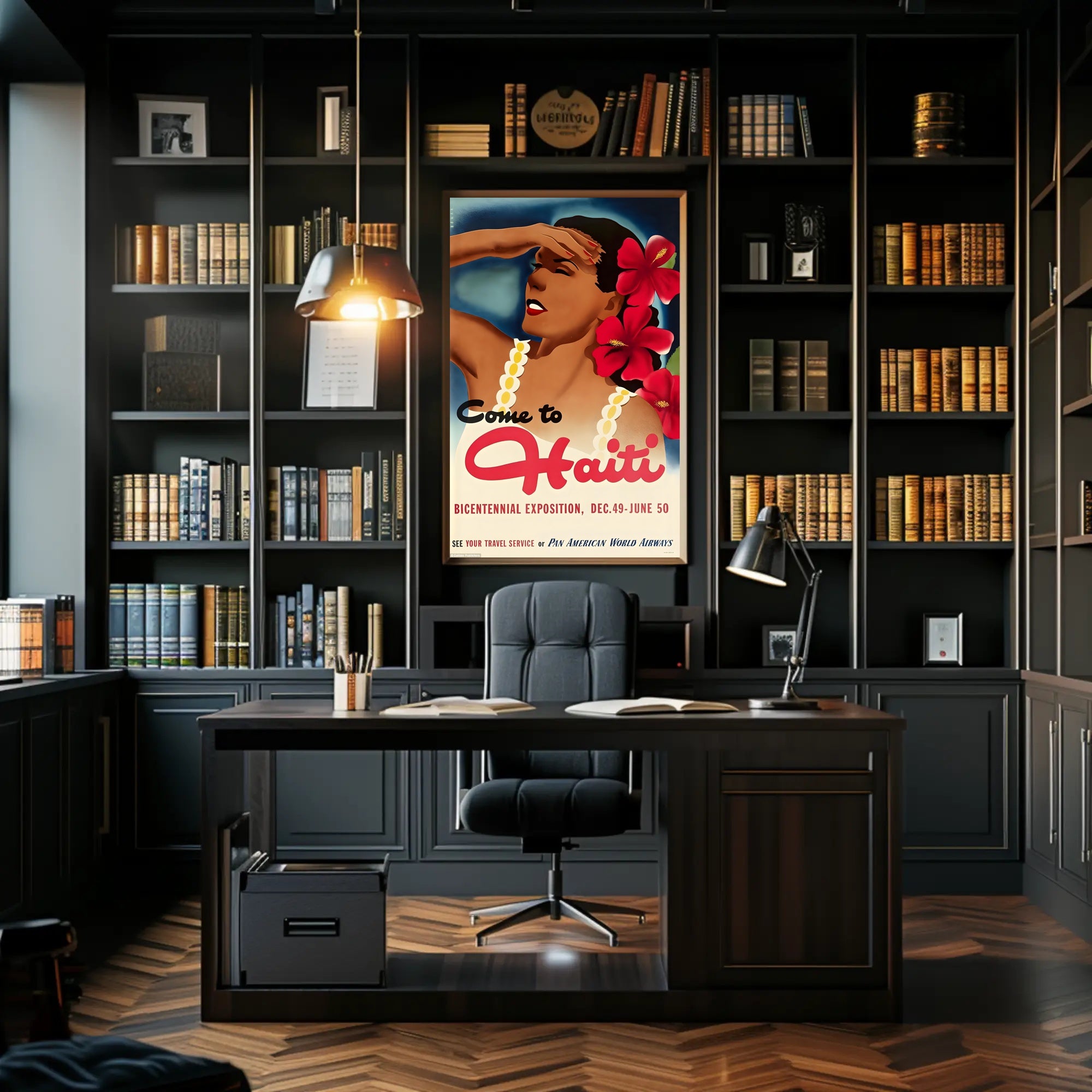 Visit Haiti for Bicentennial Exposition Vintage Travel Poster PosterGoat