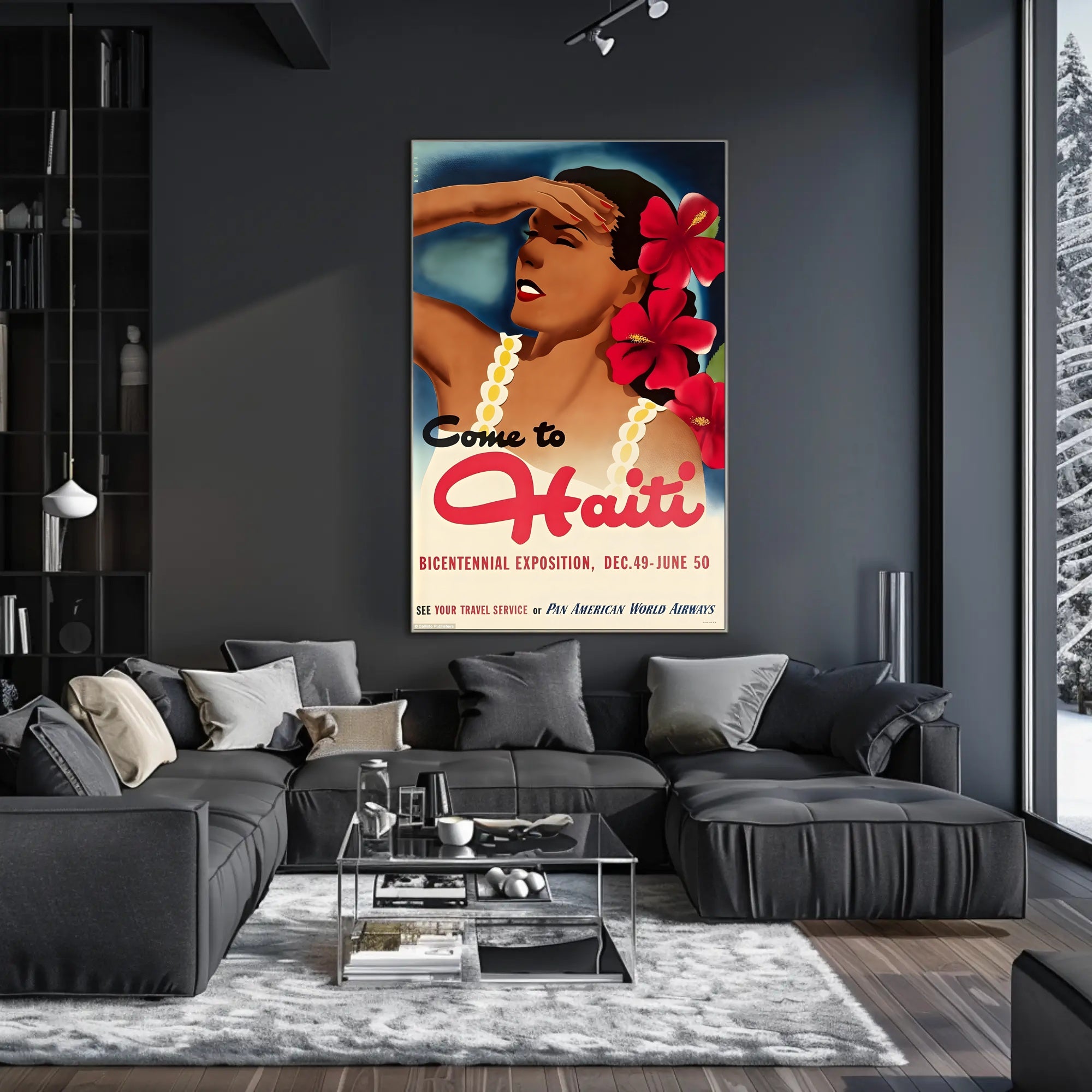 Visit Haiti for Bicentennial Exposition Vintage Travel Poster PosterGoat