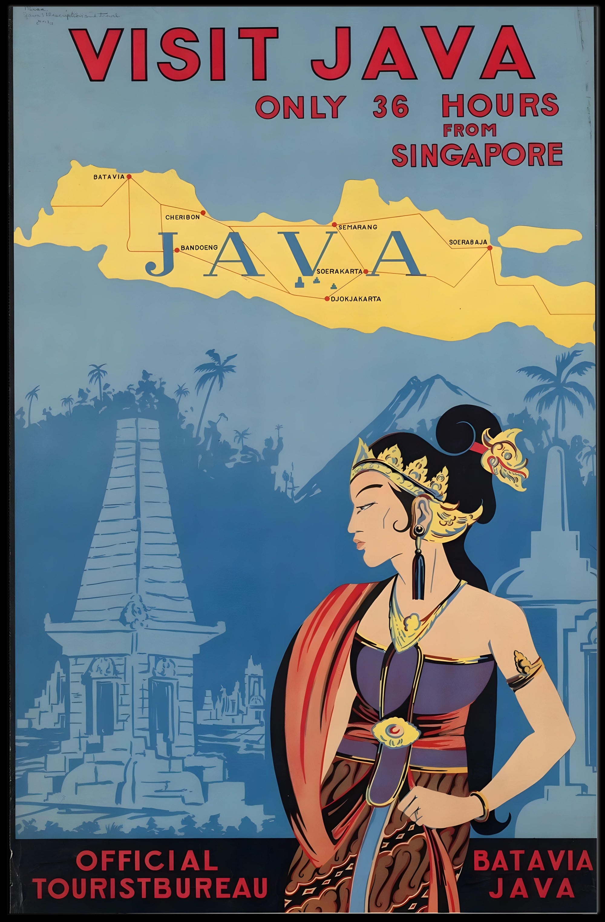 Visit Java Vintage Travel Poster PosterGoat