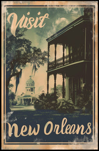 Visit New Orleans Vintage Travel Poster PosterGoat