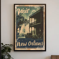 Visit New Orleans Vintage Travel Poster PosterGoat