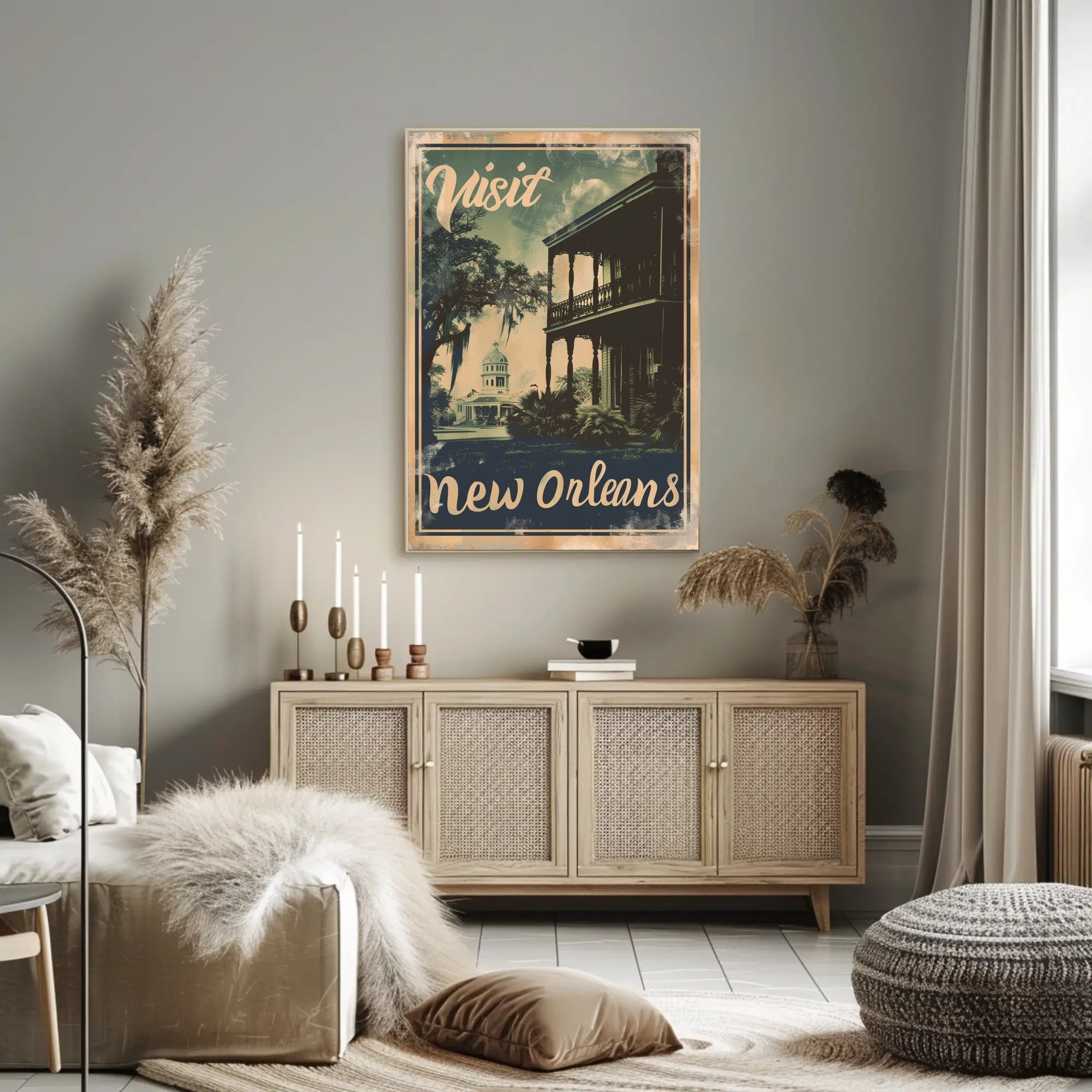 Visit New Orleans Vintage Travel Poster PosterGoat
