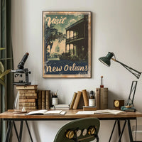 Visit New Orleans Vintage Travel Poster PosterGoat