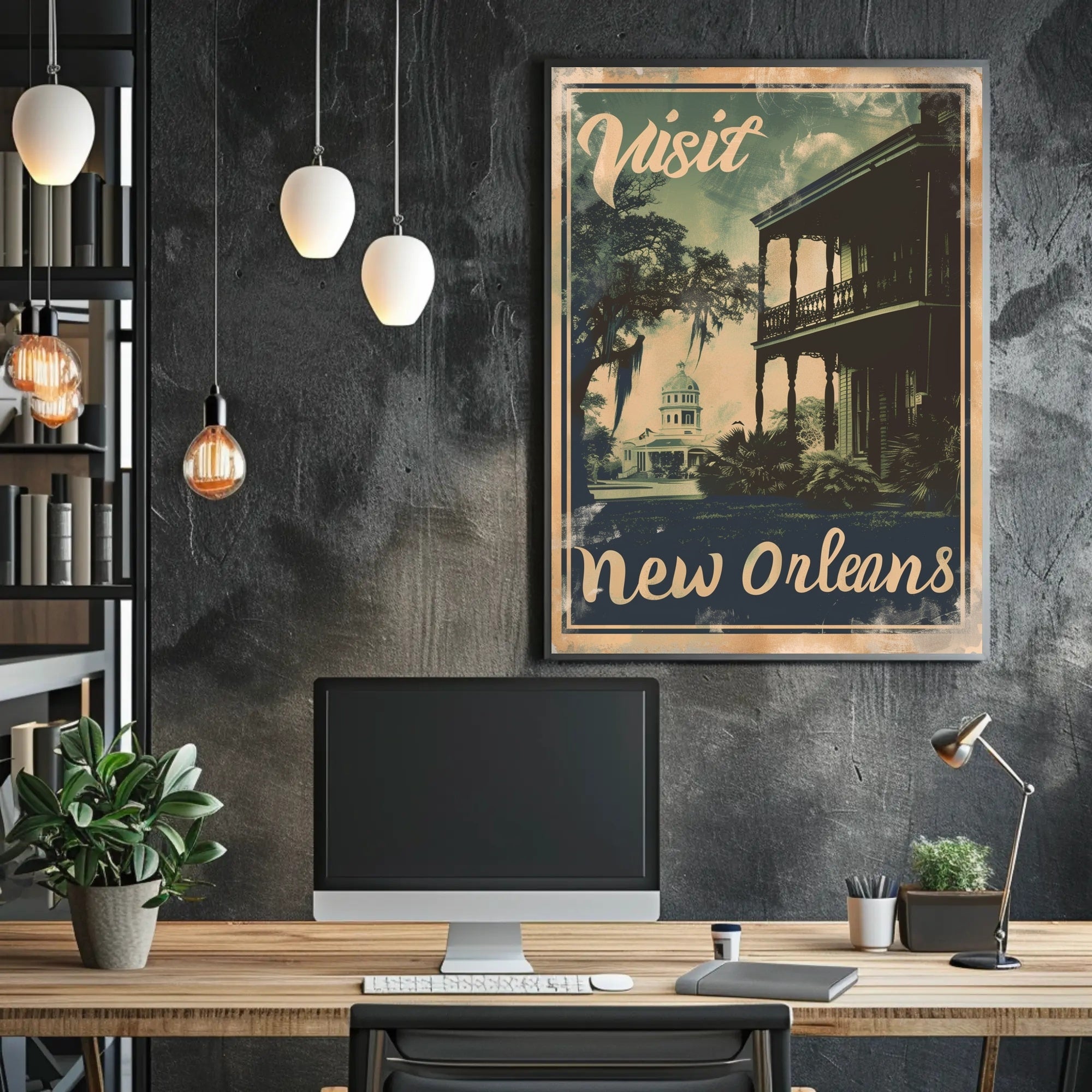 Visit New Orleans Vintage Travel Poster PosterGoat