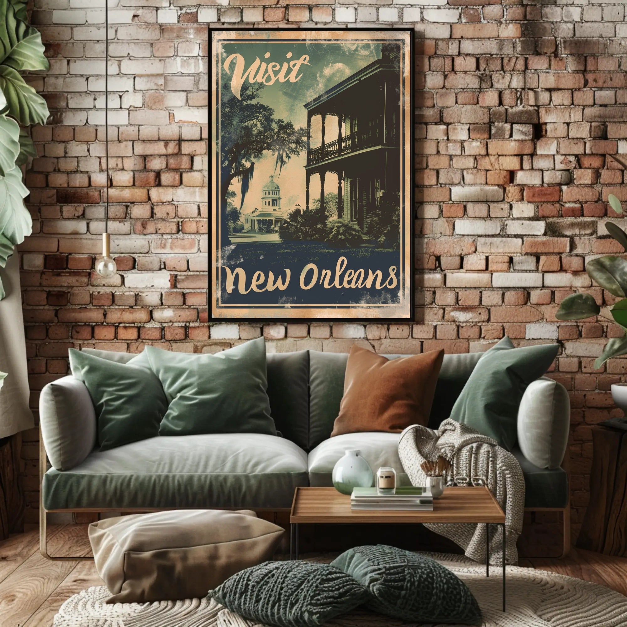 Visit New Orleans Vintage Travel Poster PosterGoat