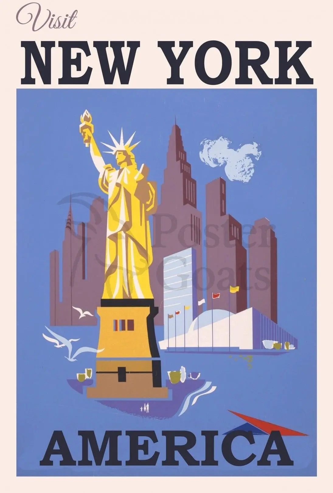 Visit New York City: Vintage Travel Poster PosterGoat