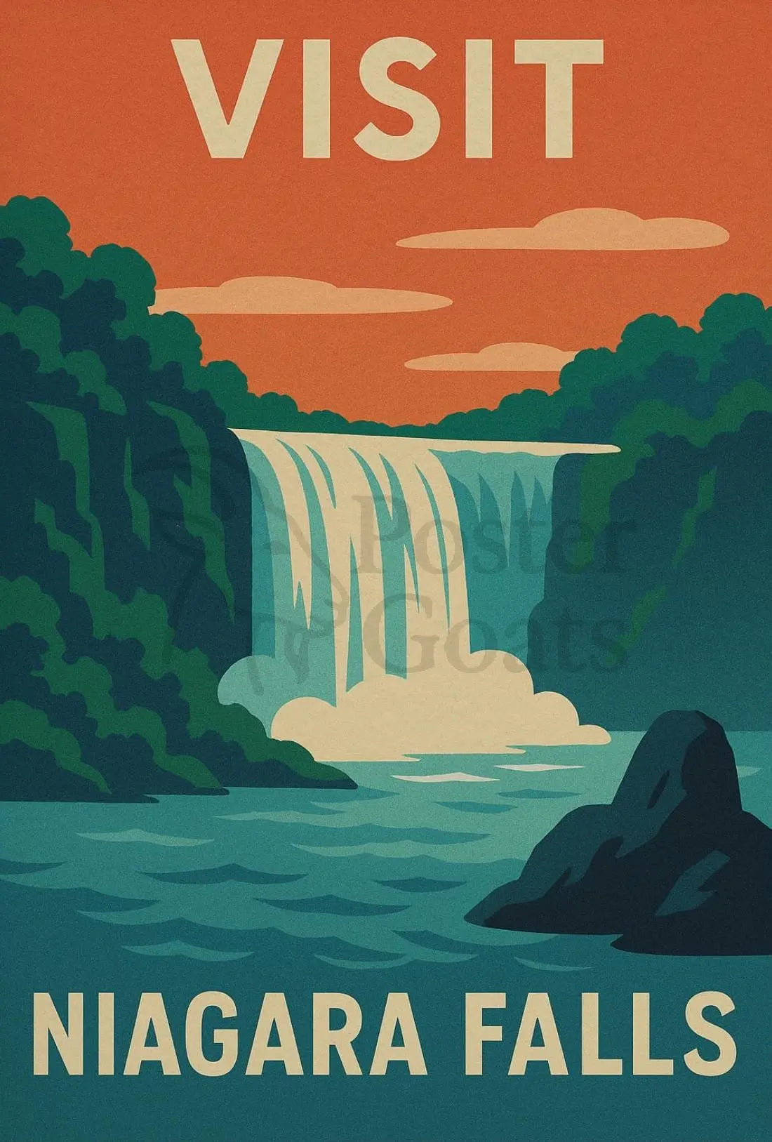 Visit Niagara Falls Retro Travel Adventure Travel Poster PosterGoat