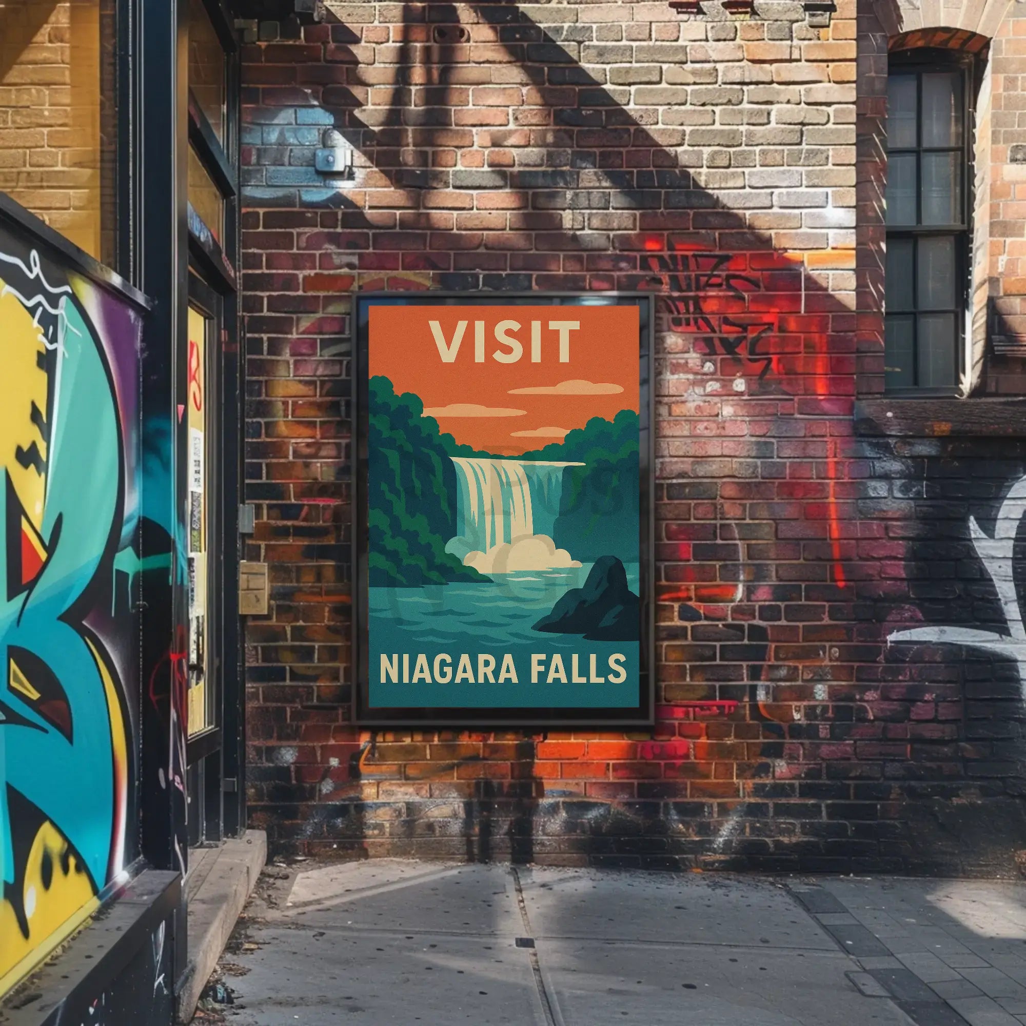 Visit Niagara Falls Retro Travel Adventure Travel Poster PosterGoat