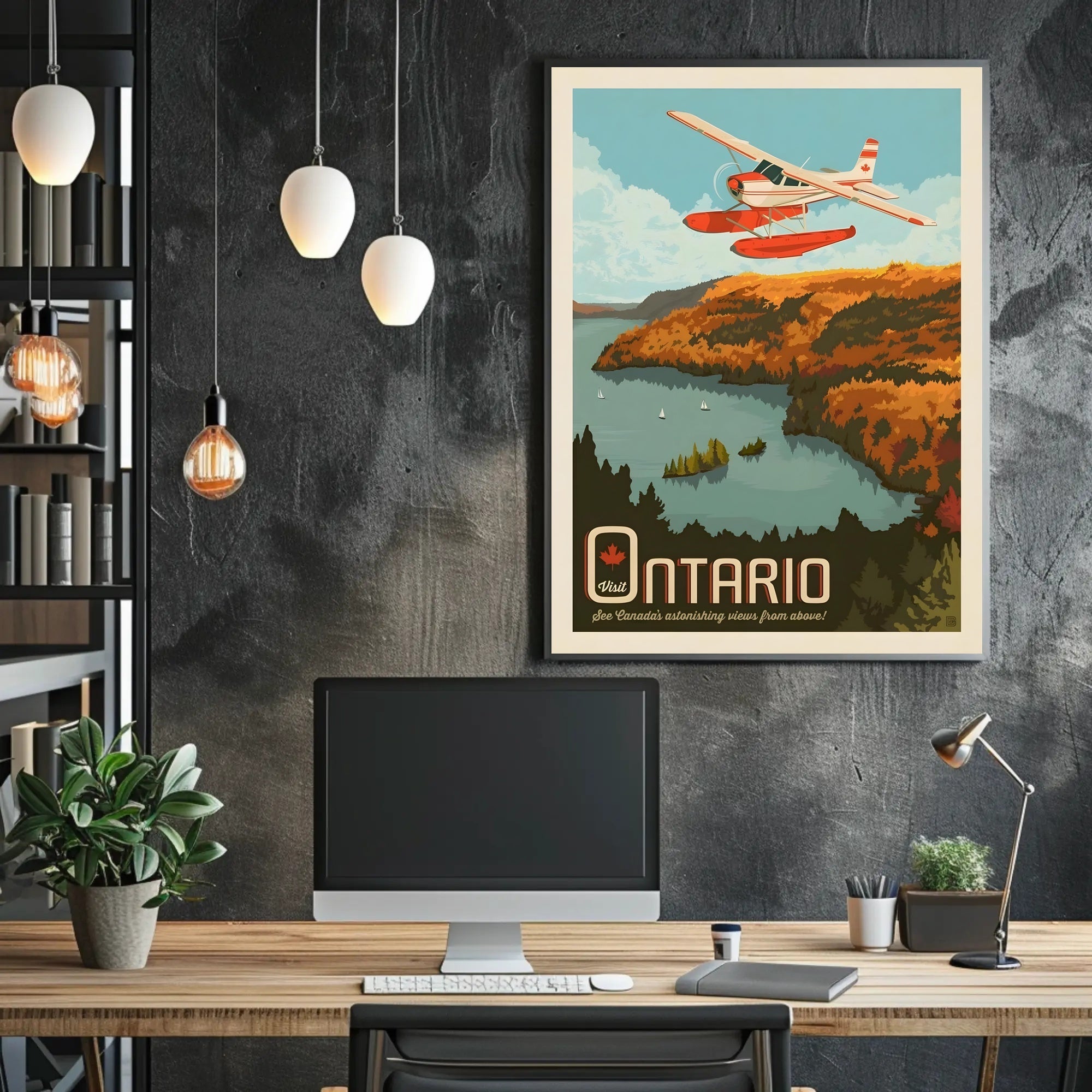 Visit Ontario Aerial Adventure Travel Poster PosterGoat