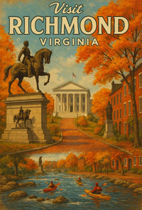 Visit Richmond Virginia Vintage Travel Poster PosterGoat