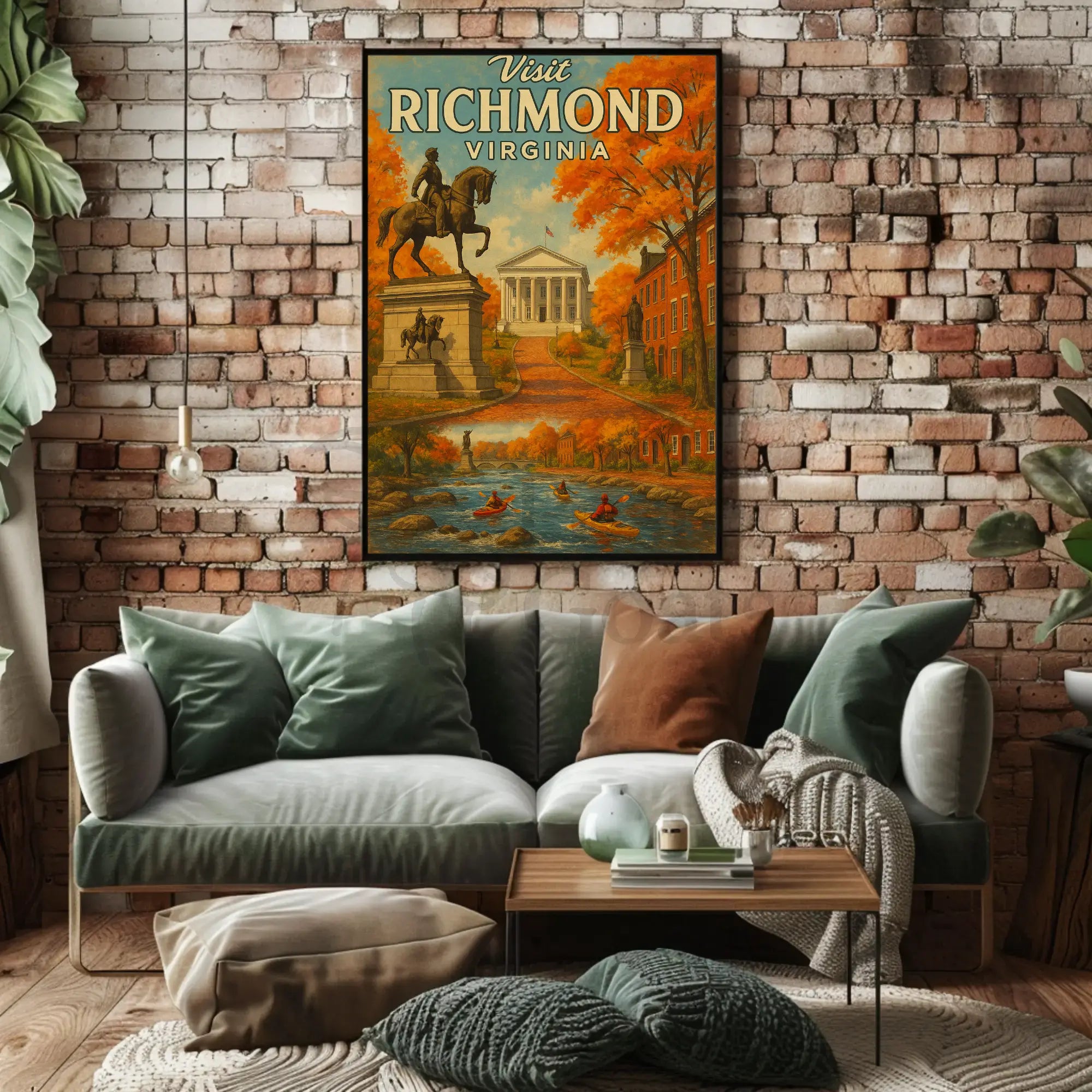 Visit Richmond Virginia Vintage Travel Poster PosterGoat