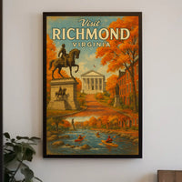 Visit Richmond Virginia Vintage Travel Poster PosterGoat