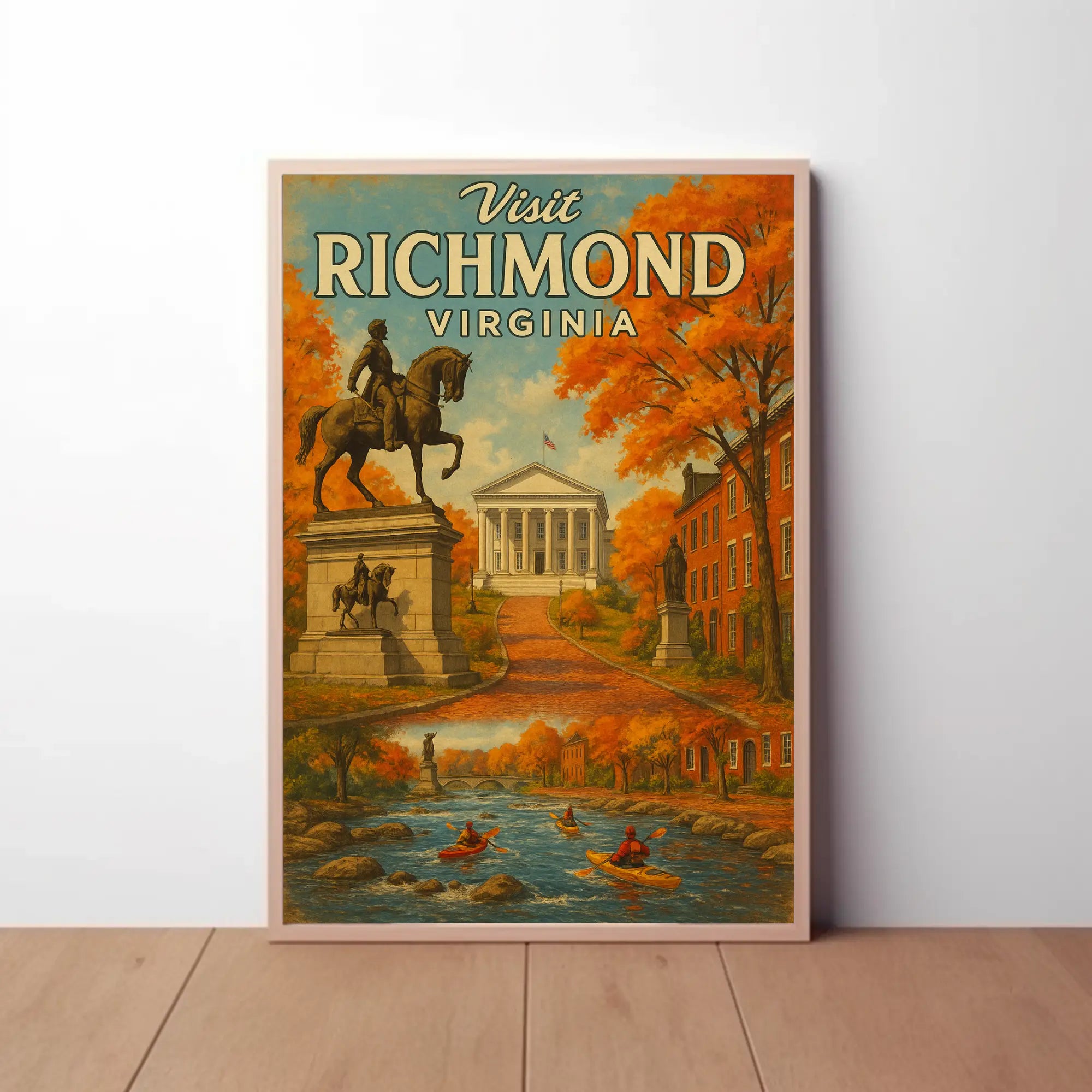 Visit Richmond Virginia Vintage Travel Poster PosterGoat