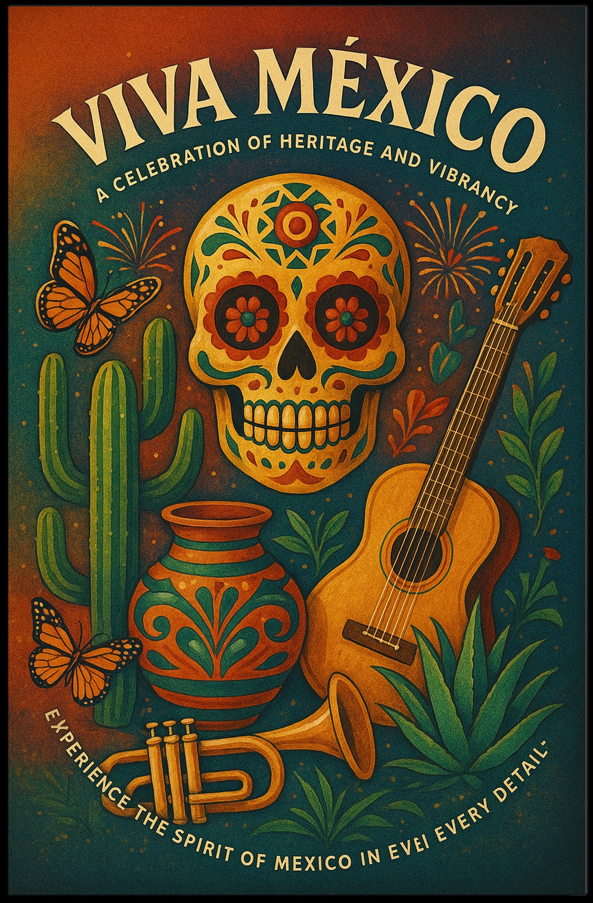 Viva MΓ©xico A Celebration of Heritage and Vibrancy Poster PosterGoat