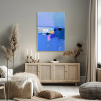 Vivid Blue Horizon Abstract Artistic Poster PosterGoat