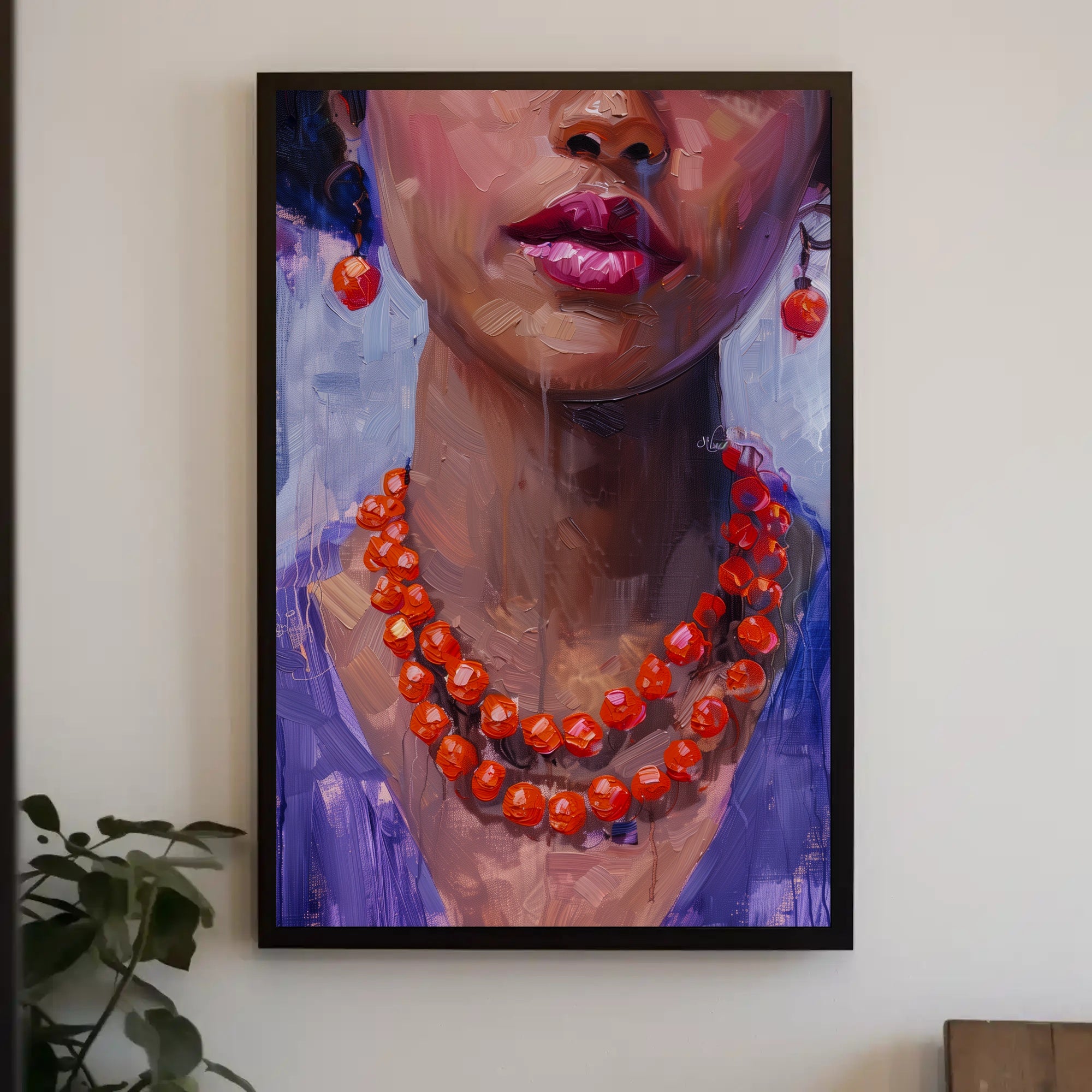 Vivid Impressionistic Portrait of Woman's Face in Artistic Poster PosterGoat