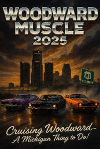 WOODWARD MUSCLE 2025 Heritage Car Culture Poster PosterGoat