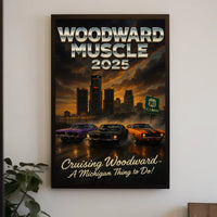 WOODWARD MUSCLE 2025 Heritage Car Culture Poster PosterGoat