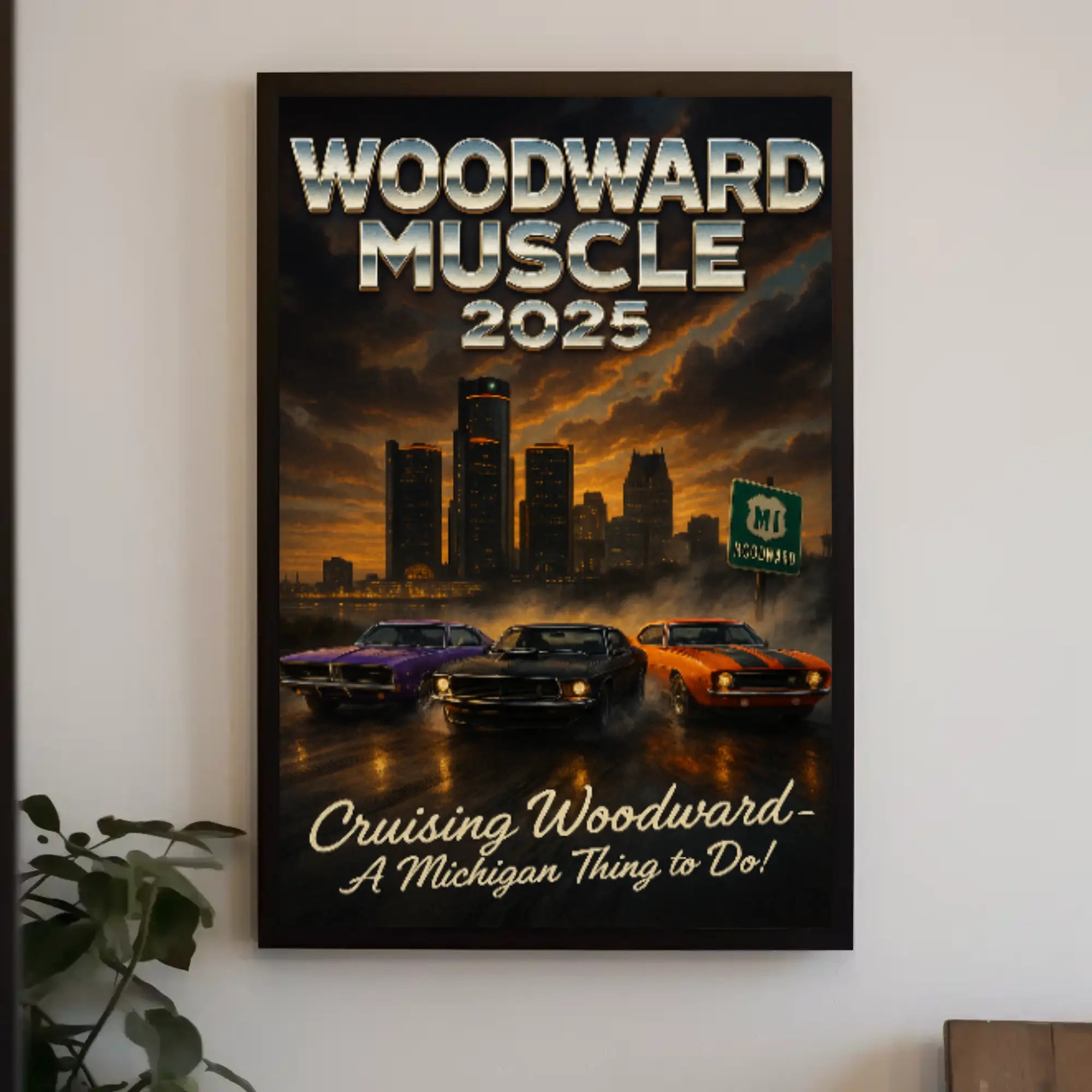 WOODWARD MUSCLE 2025 Heritage Car Culture Poster PosterGoat