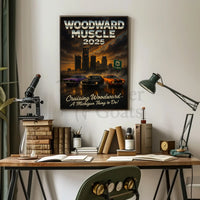 WOODWARD MUSCLE 2025 Heritage Car Culture Poster PosterGoat
